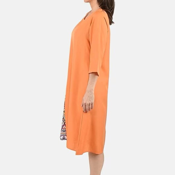 Side Patchwork Midi Dress - One Size Missy - Picture 2 of 5